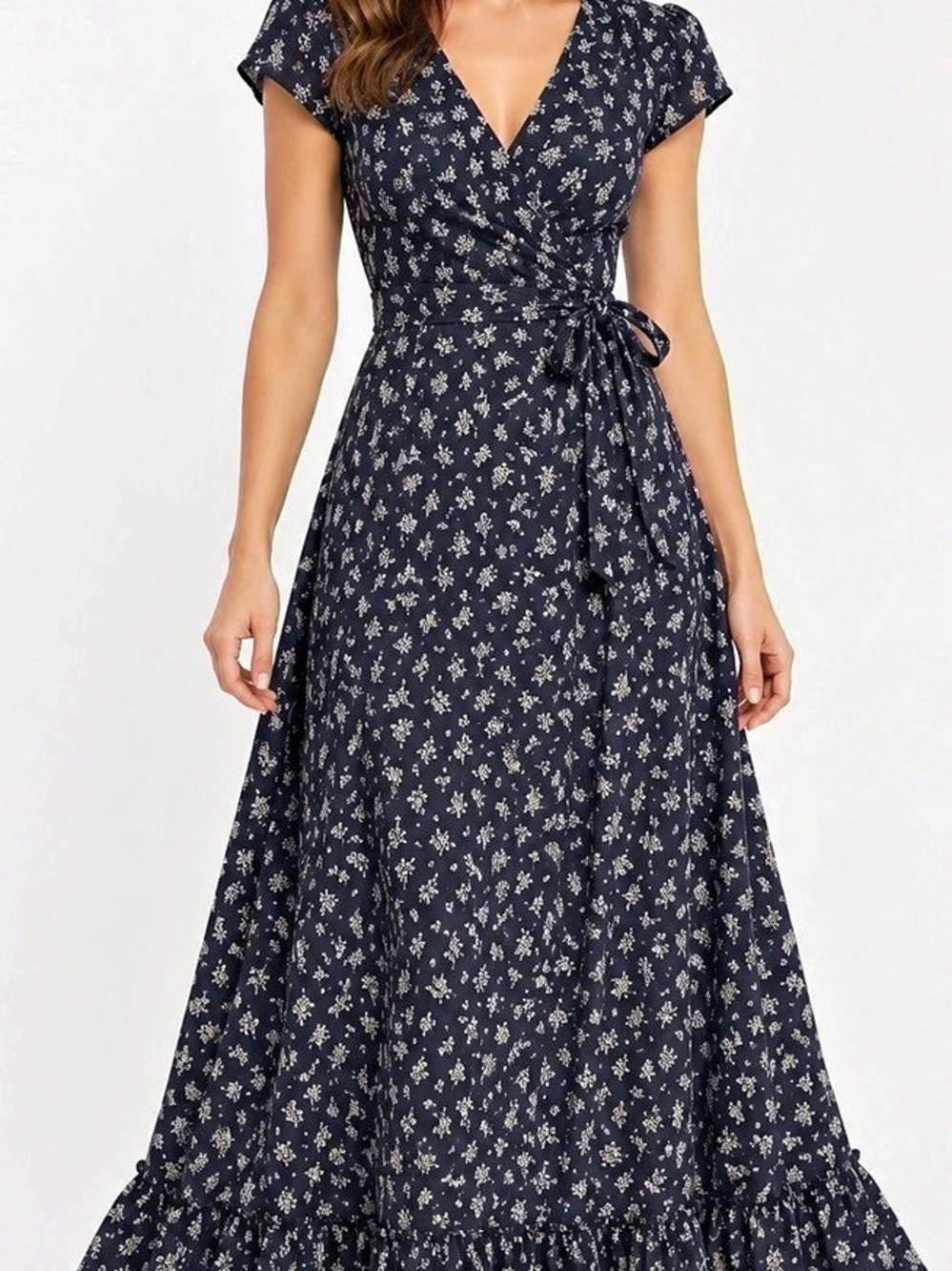 Polo Ralph Lauren Floral Maxi Dress Blue White Size 2 Like New